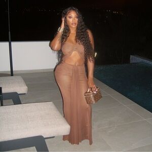 Super cute brown sexy vacation dress